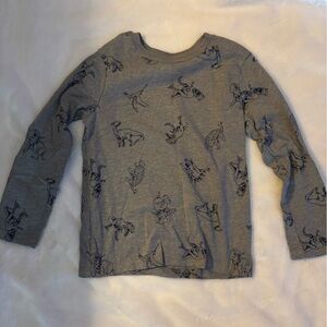 Dinosaur Adventure Long Sleeve Kids Tee - Gray